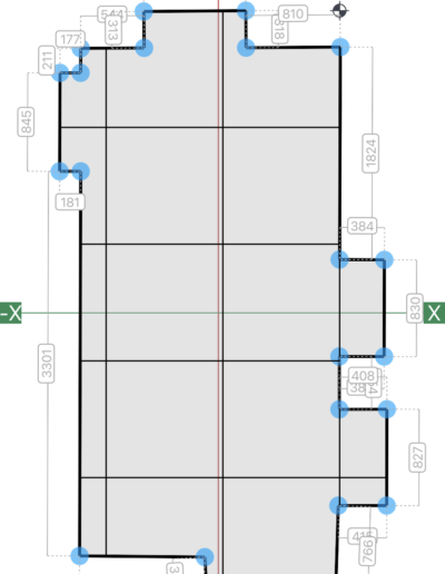 Floor area with joint grid
