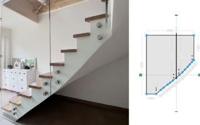 Treppen-Geländer aus Glas