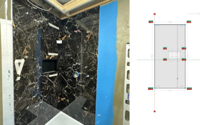 Duschrückwand mit Nische digital aufmessen