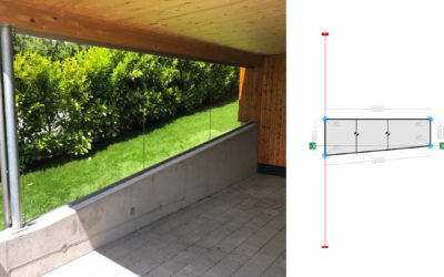 Carport-Seitenwand aus Glas
