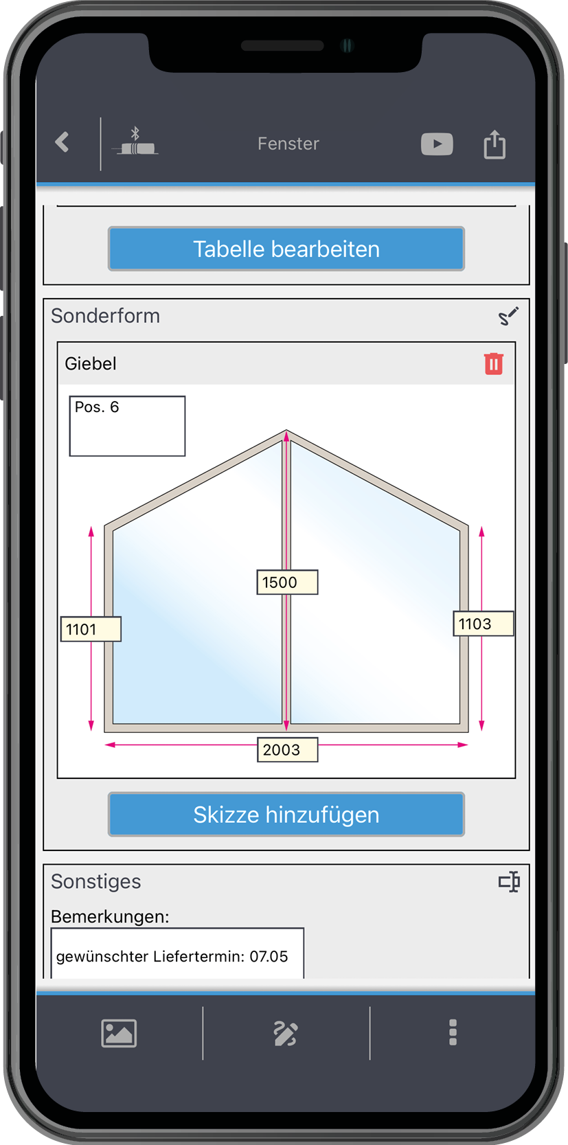 Handy mit Screens Aufmaßblatt_Fenster_02